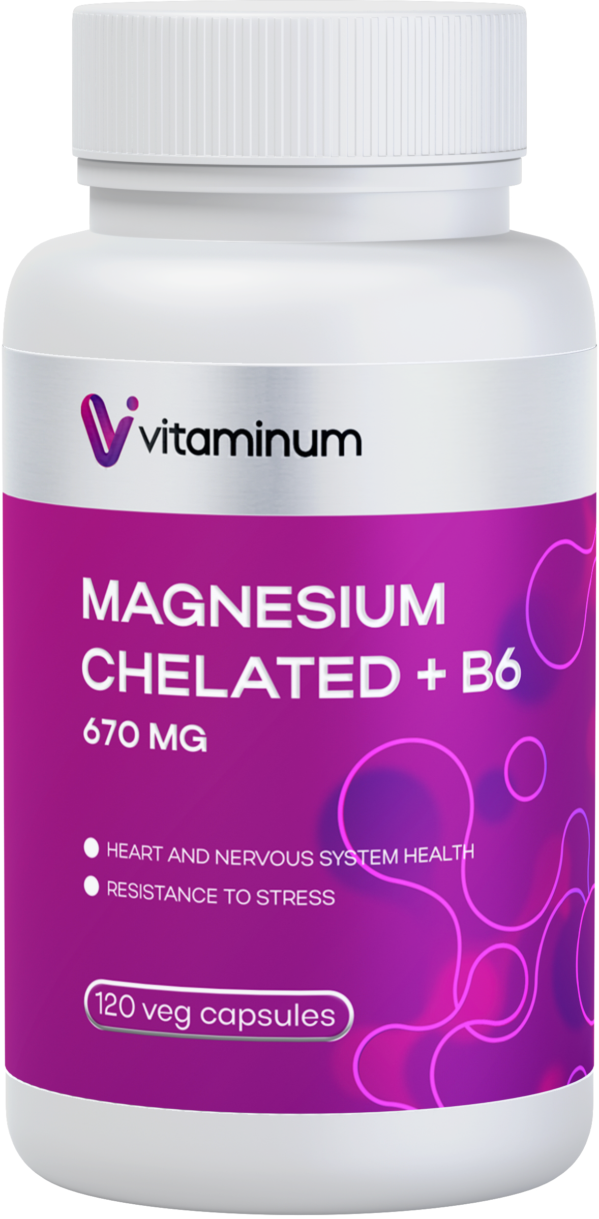  Vitaminum МАГНИЙ ХЕЛАТ + витамин В6 (670 MG) 120 капсул 800 мг  в Арзамасе