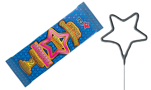  Бенгальские свечи фигурные 2 шт "Звездочка"  в Арзамасе